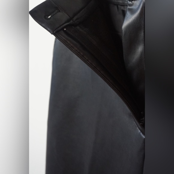 ANNE KLEIN Wide Leg Black Vegan Leather Ankle Pants (US 8) - Picture 5 of 10